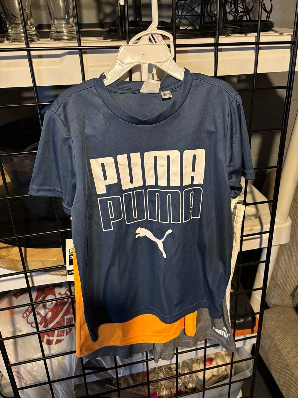 Puma Boys Performance Graphic T-Shirt Navy Blue Size 12